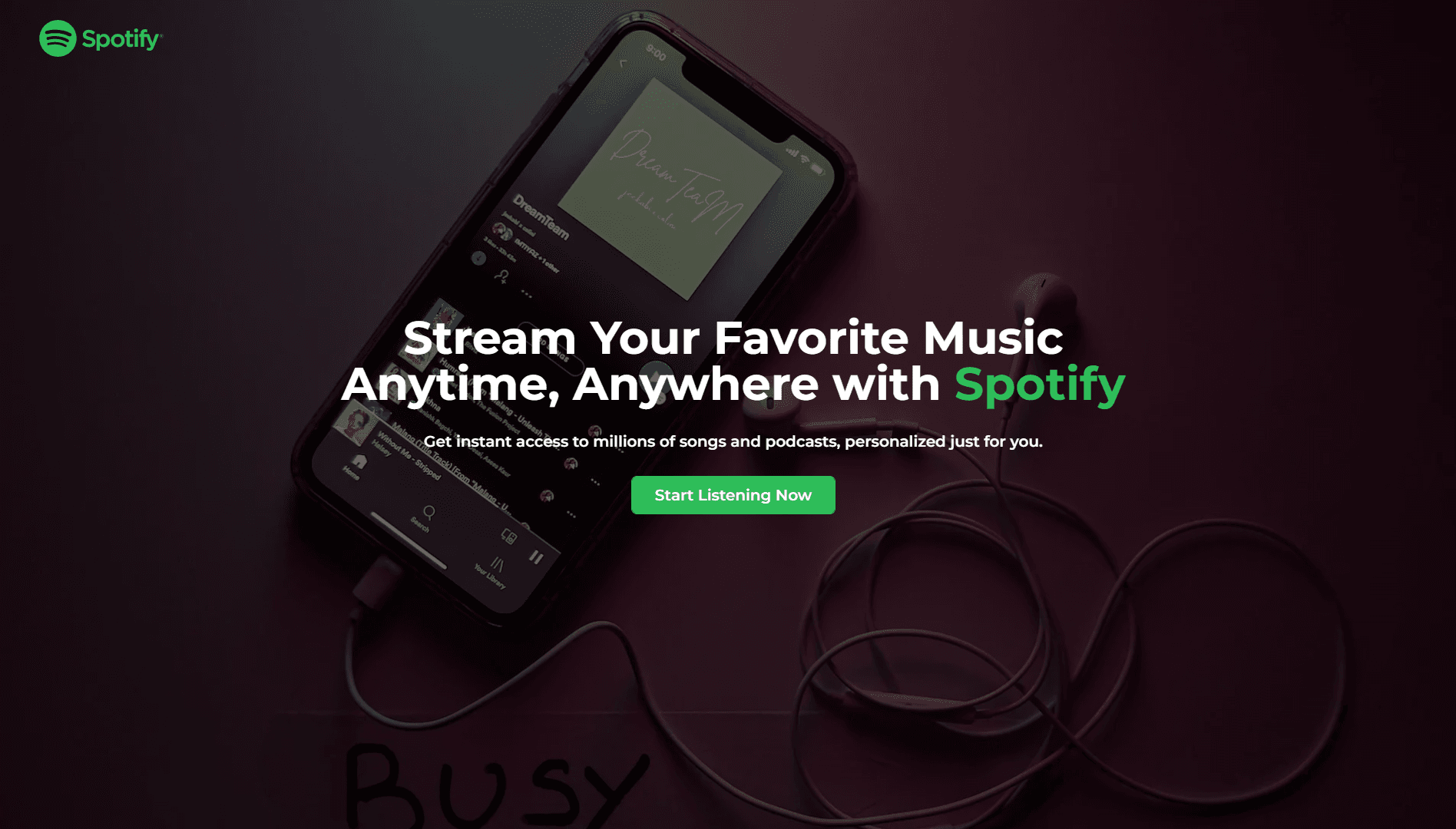 Spotify Landing Page
